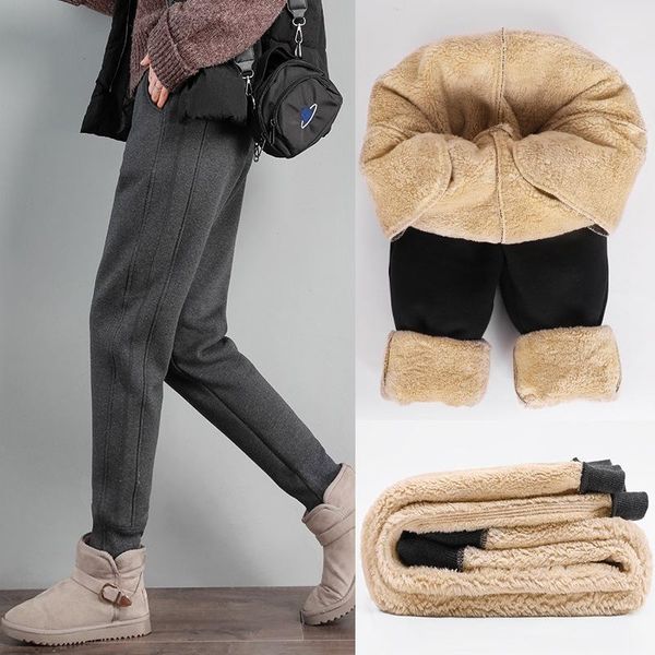 autumn and winter thick fleece lamb wool casual pants women korean loose trousers women's & capris, Black;white
autumn and winter thick fleece lamb wool casual pants women korean loose trousers women's & capris, Black;white