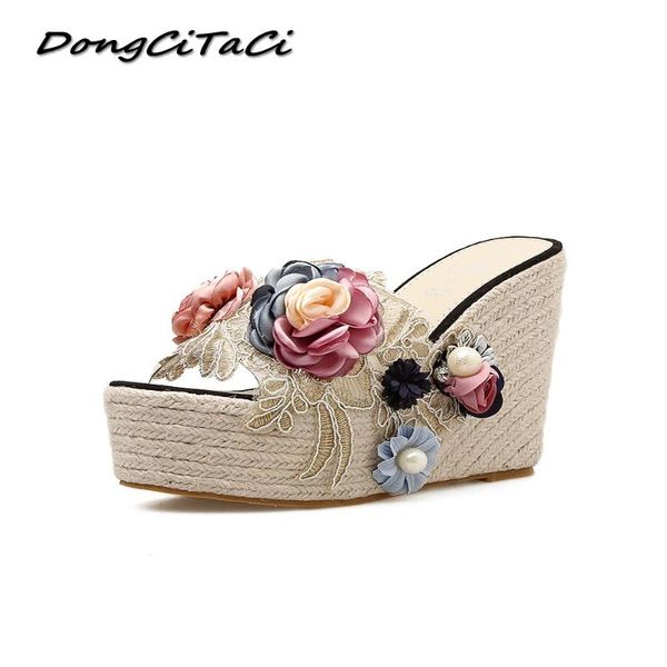 dongcitaci women platforms wedge sandals shoes woman casual straw rope lace up flower high heels clear slippers, Black
dongcitaci women platforms wedge sandals shoes woman casual straw rope lace up flower high heels clear slippers, Black