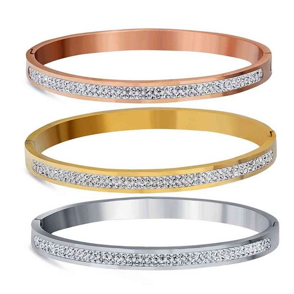 two row crystal rhinestone pave stainless steel bracelets & bangles for women fashion jewelry bangle accessories drop shipping, Black
two row crystal rhinestone pave stainless steel bracelets & bangles for women fashion jewelry bangle accessories drop shipping, Black
