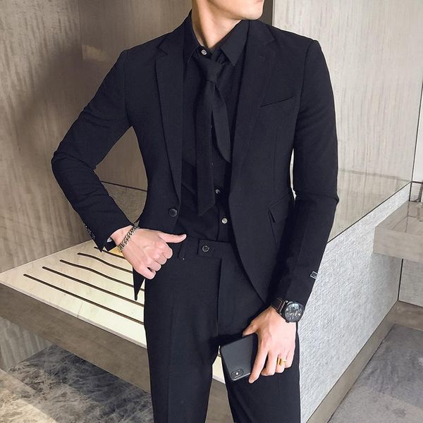 men's suits & blazers three piece men 2021 pink black grey dress wedding social suit trajes formales hombre business smoking homme mari, White;black
men's suits & blazers three piece men 2021 pink black grey dress wedding social suit trajes formales hombre business smoking homme mari, White;black