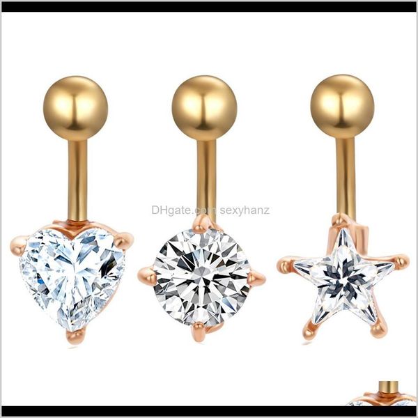 & bell rings jewelry drop delivery 2021 navel mix 3 style 24pcs/lot clear zircon woman belly button ring body piercing jewlry 14g star dangl, Silver
& bell rings jewelry drop delivery 2021 navel mix 3 style 24pcs/lot clear zircon woman belly button ring body piercing jewlry 14g star dangl, Silver
