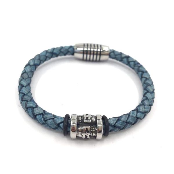 charm bracelets fashion men's jewelry blue genuine leather bracelet male magnetic buckle cuff wrist band sp0198, Golden;silver
charm bracelets fashion men's jewelry blue genuine leather bracelet male magnetic buckle cuff wrist band sp0198, Golden;silver