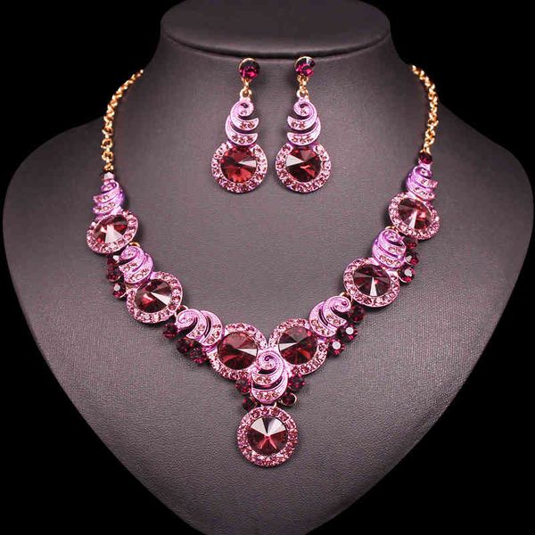 jewelry sets fashion gold color plated round crystal necklace earring set for brides women's rhinestone wedding party dresses, Black
jewelry sets fashion gold color plated round crystal necklace earring set for brides women's rhinestone wedding party dresses, Black