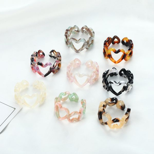 fashion leopard print resin acrylic hollow heart chain ring for women colourful geometric rings jewelry gifts, Silver
fashion leopard print resin acrylic hollow heart chain ring for women colourful geometric rings jewelry gifts, Silver