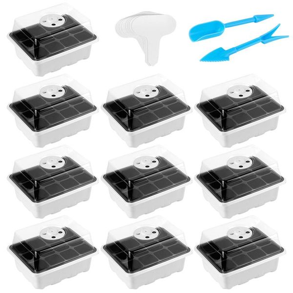 planters & pots 13pcs plant germination tray set 12 cells seedling starter trays kit with humidity lid and base for greenhouse seed
planters & pots 13pcs plant germination tray set 12 cells seedling starter trays kit with humidity lid and base for greenhouse seed