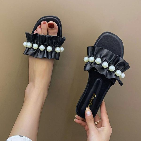 slippers trade large size women's shoes 2021 summer one line sandals foreign beaded chaussons, Black
slippers trade large size women's shoes 2021 summer one line sandals foreign beaded chaussons, Black