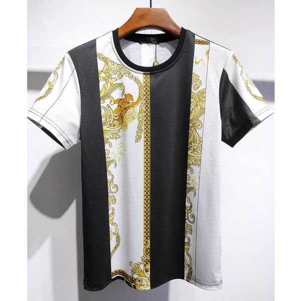 men's t-shirts original brand short sleeve t-shirt men color contrast baroque printing european american fashion trend cotton casual to, White;black
men's t-shirts original brand short sleeve t-shirt men color contrast baroque printing european american fashion trend cotton casual to, White;black