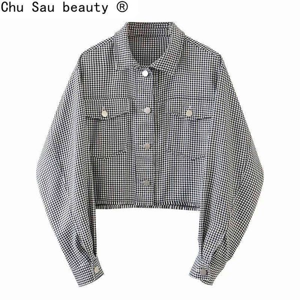 autumn vintage houndstooth single-breasted short jacket all-match loose thin women casual fashion 210514, Black;brown
autumn vintage houndstooth single-breasted short jacket all-match loose thin women casual fashion 210514, Black;brown