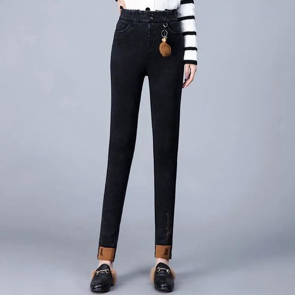women's jeans winter thick women warm skinny simple stretch plus wool fleece female high waist denim pencil pants large size trousers, Blue
women's jeans winter thick women warm skinny simple stretch plus wool fleece female high waist denim pencil pants large size trousers, Blue