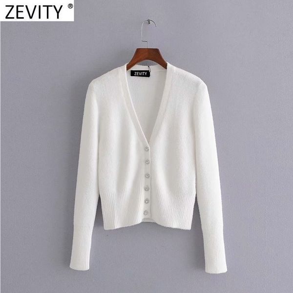zevity spring women elegant v neck diamond buttons white knitting sweater female chic short cardigans casual slim s586 210419, White;black
zevity spring women elegant v neck diamond buttons white knitting sweater female chic short cardigans casual slim s586 210419, White;black