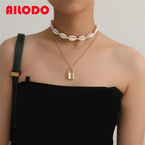 pendant necklaces ailodo bohemian shell chokers necklace for women gold color punk lock collier summer fashion jewelry girls gift, Silver
pendant necklaces ailodo bohemian shell chokers necklace for women gold color punk lock collier summer fashion jewelry girls gift, Silver