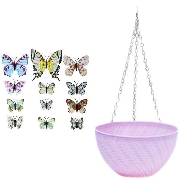 wall stickers 12 pieces / set 3d simulation butterfly sticker (white) & 1x round plastic hanging basket flower pot 16x10cm
wall stickers 12 pieces / set 3d simulation butterfly sticker (white) & 1x round plastic hanging basket flower pot 16x10cm