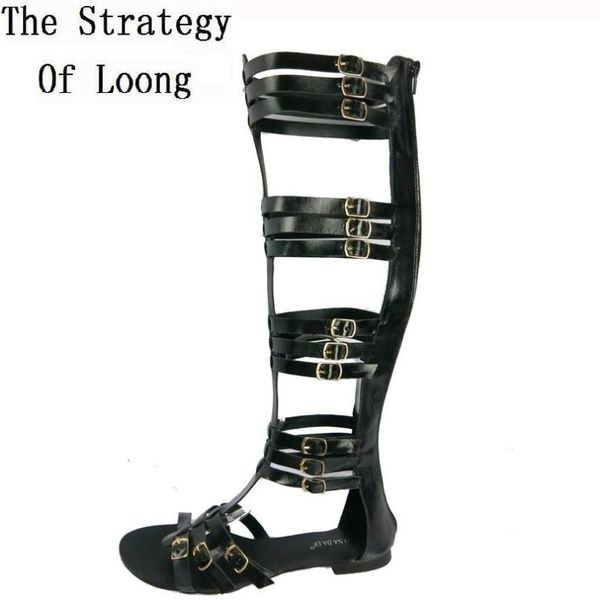 plus size women flat heels buckle gladiator long boots open the toe knee high lady summer sandals big 41 42, Black
plus size women flat heels buckle gladiator long boots open the toe knee high lady summer sandals big 41 42, Black