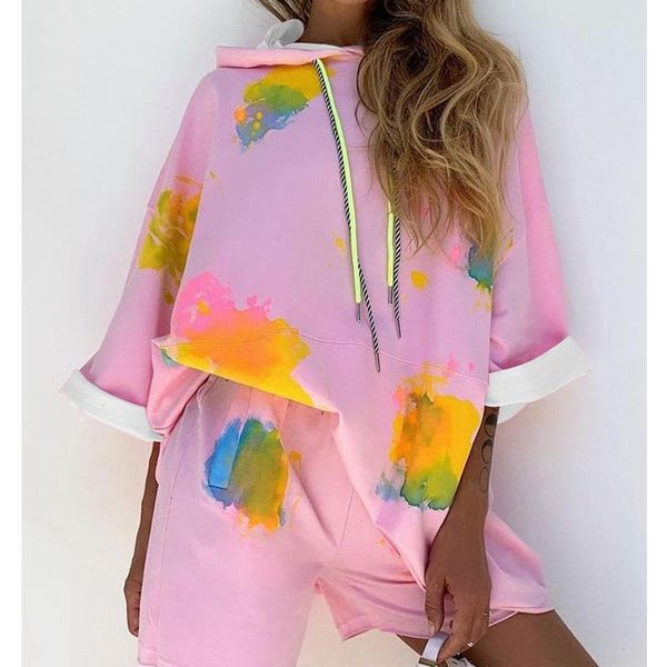 women's tracksuits mandylandy pink splashed 2 piece sets outfits women short sleeve hoodies pants ink printing casual hoodie shorts sui, Gray
women's tracksuits mandylandy pink splashed 2 piece sets outfits women short sleeve hoodies pants ink printing casual hoodie shorts sui, Gray