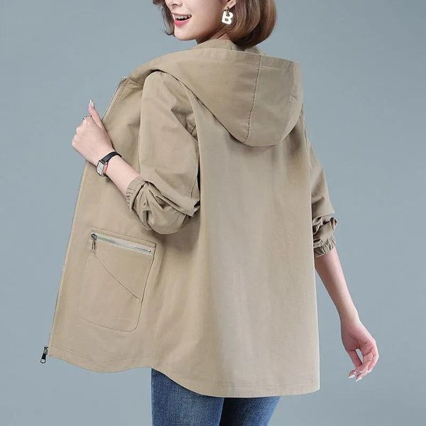 autumn women jackets long sleeve windbreaker korean loose hooded coat casual female jacket outwear plus size 4xl women's, Black;brown
autumn women jackets long sleeve windbreaker korean loose hooded coat casual female jacket outwear plus size 4xl women's, Black;brown