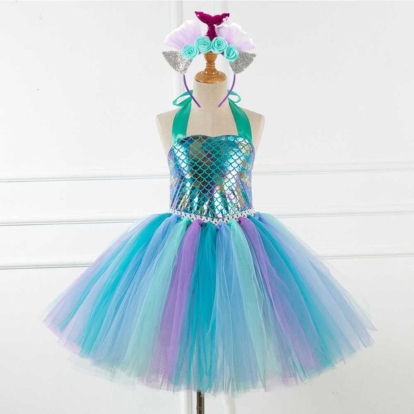 clothing sets fish scale dress children's mermaid headdress girls' pompous dress show, White
clothing sets fish scale dress children's mermaid headdress girls' pompous dress show, White