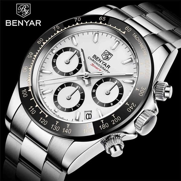 watches relojes hombre 2021 benyar men luxury brand chronograph male sport waterproof stainless steel quartz watch, Slivery;brown
watches relojes hombre 2021 benyar men luxury brand chronograph male sport waterproof stainless steel quartz watch, Slivery;brown
