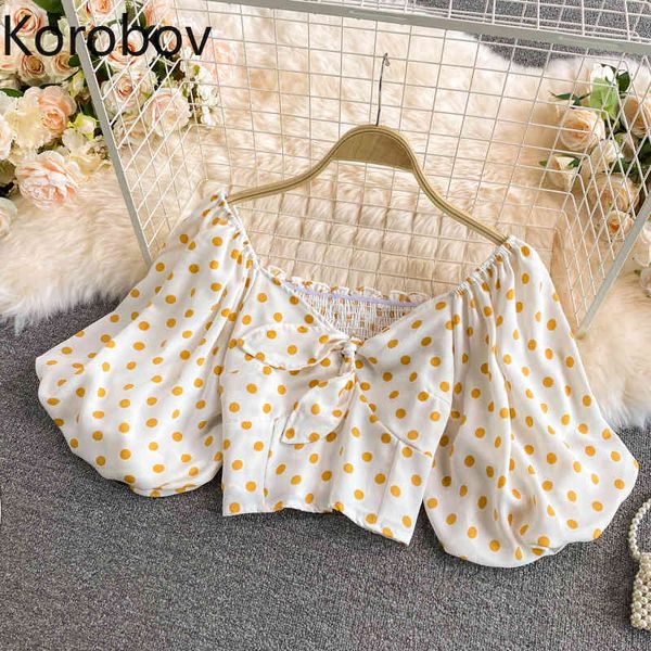 korobov new summer sweet chic women blouses korean square collar puff sleeve crop shirts polka dot chiffon blusas mujer 210430, White
korobov new summer sweet chic women blouses korean square collar puff sleeve crop shirts polka dot chiffon blusas mujer 210430, White