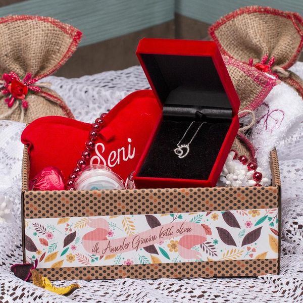 gift wrap silver necklace first mothers day basket