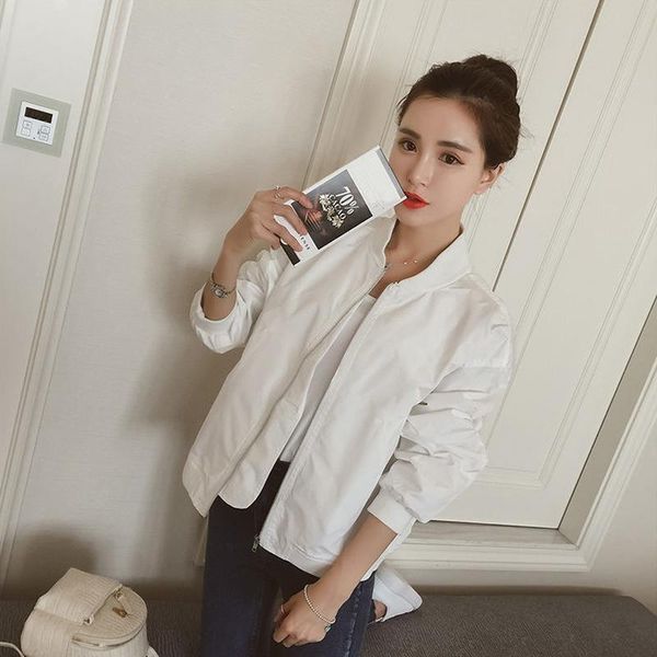 women's jackets spring and autumn female korean fashion bomber jacket white printed letter 2021 zipper coat veste chaqueta, Black;brown
women's jackets spring and autumn female korean fashion bomber jacket white printed letter 2021 zipper coat veste chaqueta, Black;brown