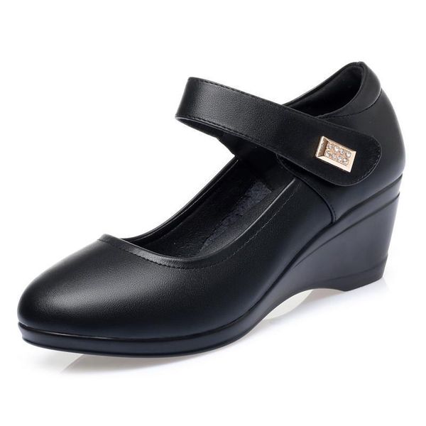 dress shoes mom high-heel wedge 2021 women autumn round head mid-aged shallow mouth ladies, Black
dress shoes mom high-heel wedge 2021 women autumn round head mid-aged shallow mouth ladies, Black