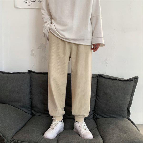 men casual pants joggers corduroy plus velvet winter warm solid trousers sweatpants korean style streetwear ulzzang fashion chic, Black
men casual pants joggers corduroy plus velvet winter warm solid trousers sweatpants korean style streetwear ulzzang fashion chic, Black