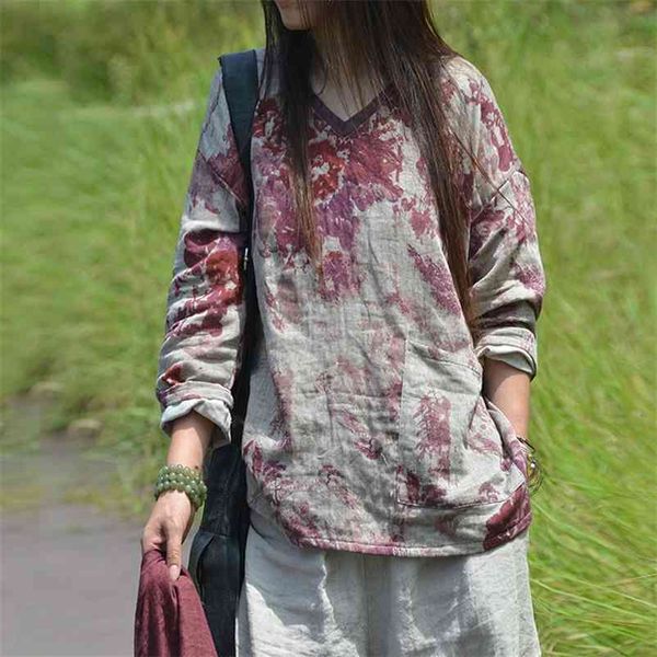 johnature women autumn print floral t-shirts v-neck long sleeve new cotton linen loose vintage pockets female t-shirts 210401, White
johnature women autumn print floral t-shirts v-neck long sleeve new cotton linen loose vintage pockets female t-shirts 210401, White