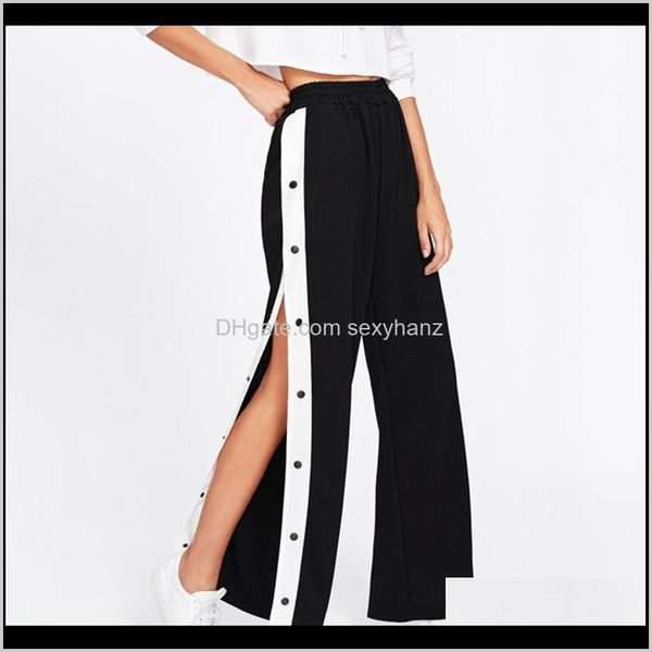 & capris womens clothing apparel drop delivery 2021 women casual loose high waist trousers autumn button buckle side stripe split wide l, Black;white
& capris womens clothing apparel drop delivery 2021 women casual loose high waist trousers autumn button buckle side stripe split wide l, Black;white