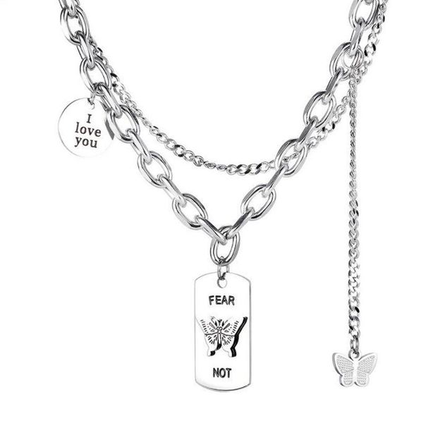 titanium steel butterfly neck multilayer women choker long chain necklaces harajuku punk jewelry pendant, Silver
titanium steel butterfly neck multilayer women choker long chain necklaces harajuku punk jewelry pendant, Silver