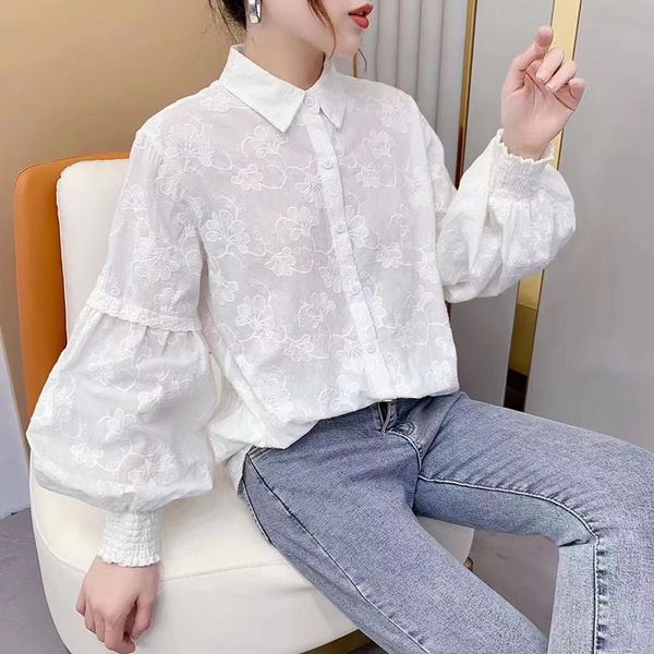 women's blouses & shirts lamtrip unique surface vine flowers embroidery lantern sleeve cotton shirt lolita blouse 2021 summer b9bu, White
women's blouses & shirts lamtrip unique surface vine flowers embroidery lantern sleeve cotton shirt lolita blouse 2021 summer b9bu, White