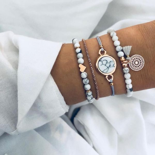 charm bracelets tassel stone bracelet women & bangles jewelry pulseira feminina 4pcs/set, Golden;silver
charm bracelets tassel stone bracelet women & bangles jewelry pulseira feminina 4pcs/set, Golden;silver