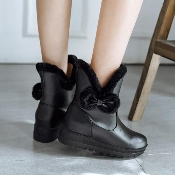 pxelena cute winter warm snow girls round toe slip on butterfly-knot hidden heels platform ankle boots women 34-43 f2e8, Black
pxelena cute winter warm snow girls round toe slip on butterfly-knot hidden heels platform ankle boots women 34-43 f2e8, Black