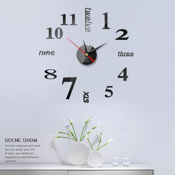 wall clocks clock watch sale diy 3d stickers living room quartz needle europe horloge