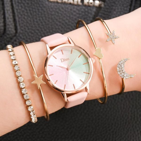 wristwatches women watch fashion gradient color bracelet watches leather band ladies dress girl gift set, Slivery;brown
wristwatches women watch fashion gradient color bracelet watches leather band ladies dress girl gift set, Slivery;brown