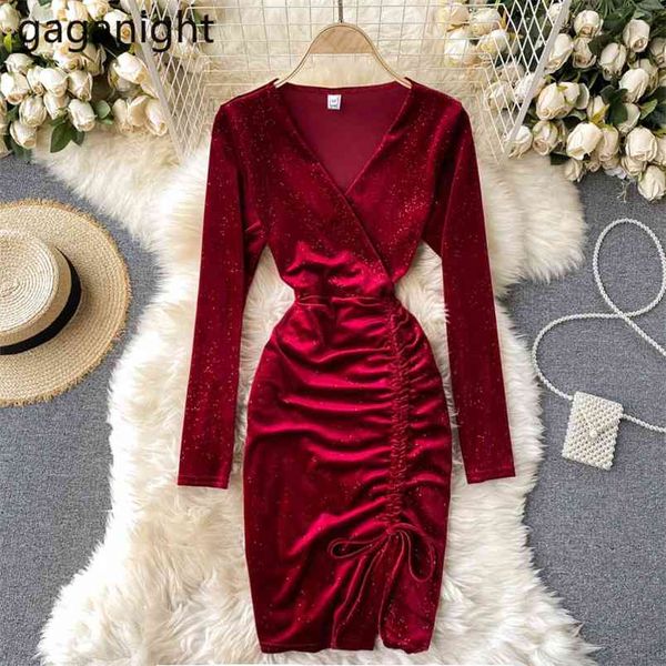 v neck women bodycon party dress long sleeve shirring mini short dresses spring autumn vintage velvet vestidos 210601, Black;gray
v neck women bodycon party dress long sleeve shirring mini short dresses spring autumn vintage velvet vestidos 210601, Black;gray