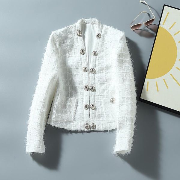 women's wool & blends european and american clothing winter 2022 long-sleeved v-neck fashionable elegant buttons tweed coat, Black
women's wool & blends european and american clothing winter 2022 long-sleeved v-neck fashionable elegant buttons tweed coat, Black