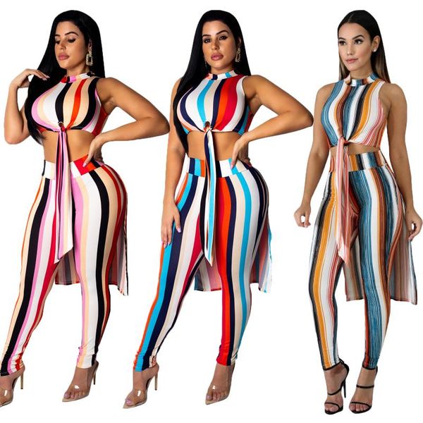 selling spring and summer clothes printed navel casual two suits striped full length women's piece pants, White
selling spring and summer clothes printed navel casual two suits striped full length women's piece pants, White