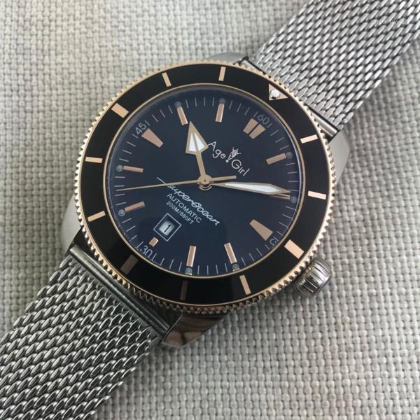 luxury black blue ceramic bezel automatic mechanical men watches stainless steel sport bracelet sapphire silver + wristwatches, Slivery;brown
luxury black blue ceramic bezel automatic mechanical men watches stainless steel sport bracelet sapphire silver + wristwatches, Slivery;brown
