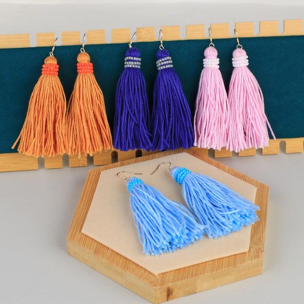 stud trendy tassel earring handmade miyuki beads cotton rope tassels jewelry fashion candy colors for women, Golden;silver
stud trendy tassel earring handmade miyuki beads cotton rope tassels jewelry fashion candy colors for women, Golden;silver