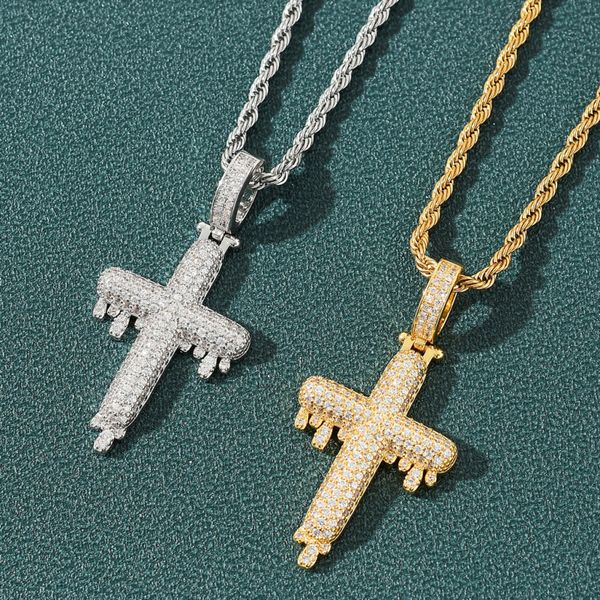 real gold plating copper 5a cubic zirconia cross pendant necklace rope chain jewelry, Silver
real gold plating copper 5a cubic zirconia cross pendant necklace rope chain jewelry, Silver