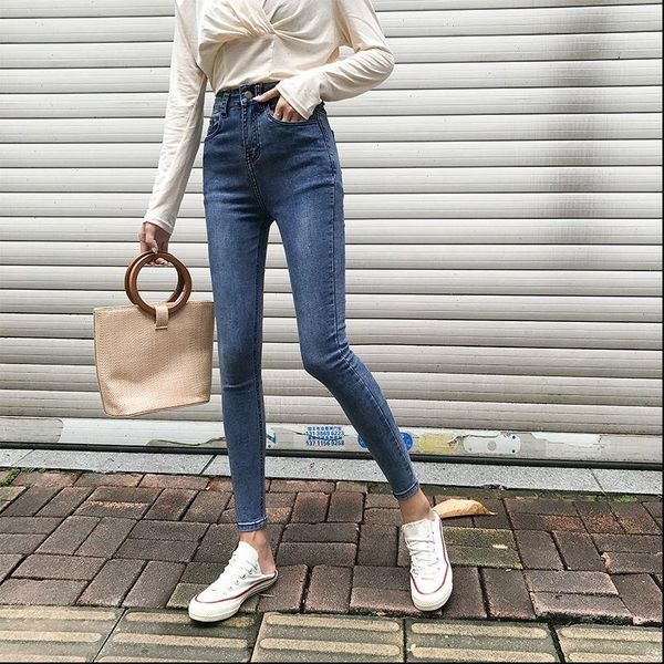 autumn high elastic womens jeans plus size stretch washed mid waist denim skinny pencil pants trousers, Blue
autumn high elastic womens jeans plus size stretch washed mid waist denim skinny pencil pants trousers, Blue