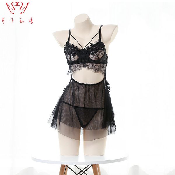 whispering under the moon pajamas lace nightdrs thin low breast suspender underwear home cloth, Red;black
whispering under the moon pajamas lace nightdrs thin low breast suspender underwear home cloth, Red;black