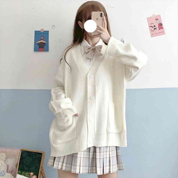 all match soft basic womens sweater cardigan women solid oversize harajuku loose sweaters student preppy sweet girl cute knitwear, White;black
all match soft basic womens sweater cardigan women solid oversize harajuku loose sweaters student preppy sweet girl cute knitwear, White;black