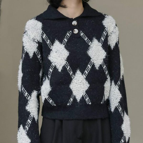 vintage collar argyle sweater women knitted harajuku cropped long sleeves black pullover jumpers female korean clothes women's swe swe, White;black
vintage collar argyle sweater women knitted harajuku cropped long sleeves black pullover jumpers female korean clothes women's swe swe, White;black