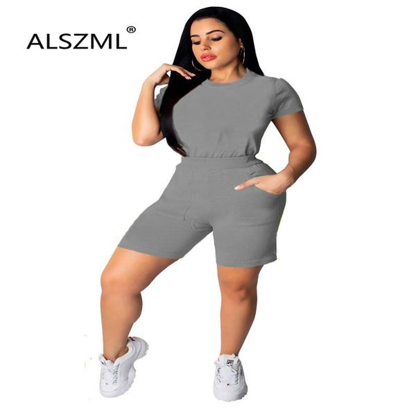simple solid color round neck short sleeves tight and shorts 2 pieces set casual lady fashion outfits women's tracksuits, Gray
simple solid color round neck short sleeves tight and shorts 2 pieces set casual lady fashion outfits women's tracksuits, Gray