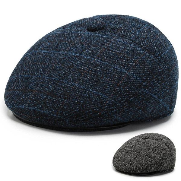 berets hat middle-aged and elderly forward cap cotton winter men's duck tongue warm ear, Blue;gray
berets hat middle-aged and elderly forward cap cotton winter men's duck tongue warm ear, Blue;gray