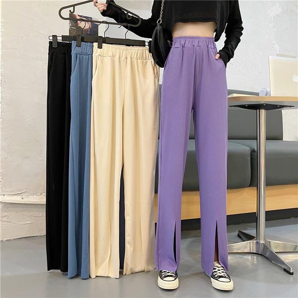 women's pants & capris spring and autumn 2021 thin foot mouth slit loose straight for woman purple black khaki casual trousers long, Black;white
women's pants & capris spring and autumn 2021 thin foot mouth slit loose straight for woman purple black khaki casual trousers long, Black;white
