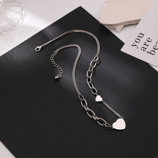 loving heart pendant necklace asymmetrical alloy choker personality fashion art style women street sgift electroplating jewelry, Silver
loving heart pendant necklace asymmetrical alloy choker personality fashion art style women street sgift electroplating jewelry, Silver