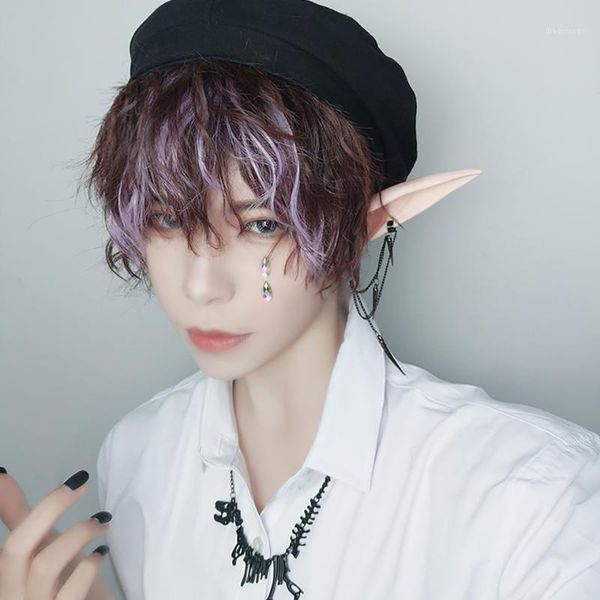 wigs short kinky curly fluffy messy mixed purple brown womens boys with bangs synthetic cosplay daily halloween wig1, Black
wigs short kinky curly fluffy messy mixed purple brown womens boys with bangs synthetic cosplay daily halloween wig1, Black