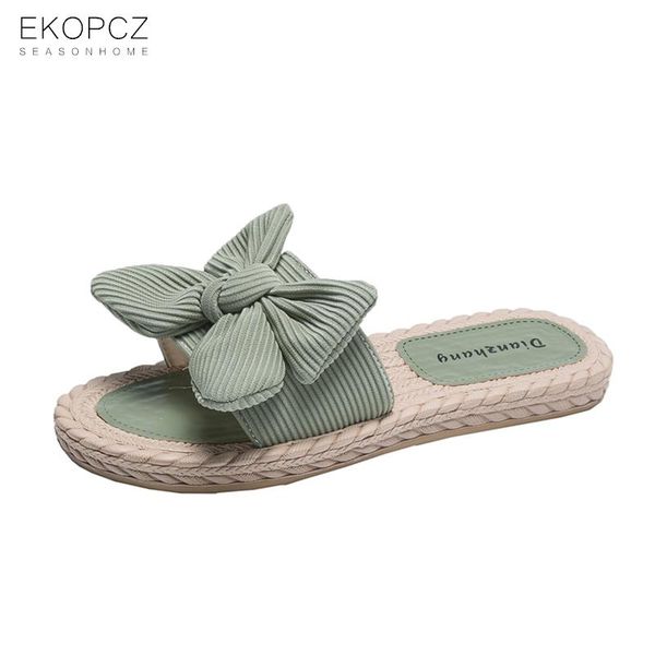 fashion cute bow slippers women 2021 summer open toe flat sandals woven insole slides casual shoes chanclas mujer, Black
fashion cute bow slippers women 2021 summer open toe flat sandals woven insole slides casual shoes chanclas mujer, Black